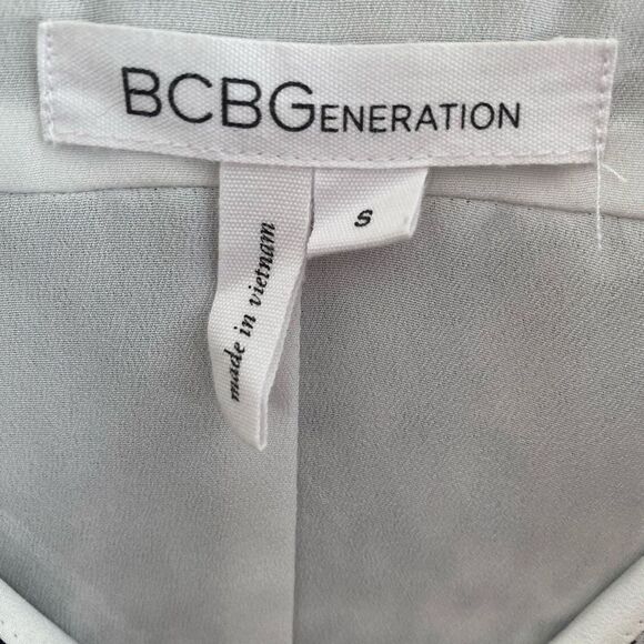 BCBGeneration Small Black White Sundress High Low Handkerchief Spaghetti Strap - Picture 2 of 10